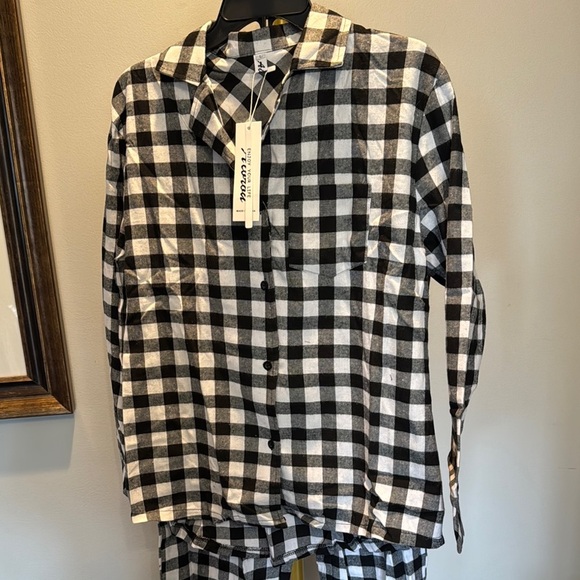 Aibrou buffalo plaid pajama set NWT L - Picture 2 of 13